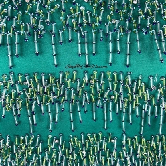 J.Crew Collection NWT *rare* green/teal satin crystal beaded top Shop@iAmWarrior - Picture 10 of 12